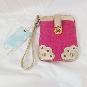 💜3•$20💜Bag Lady Mudpie pink gold card wristlet